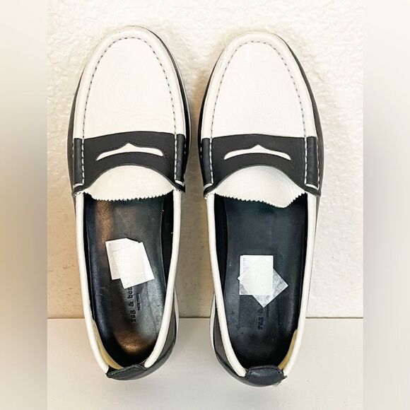 RAG & BONE Tanja two tone black and white Loafers. Size 39 - Picture 10 of 14